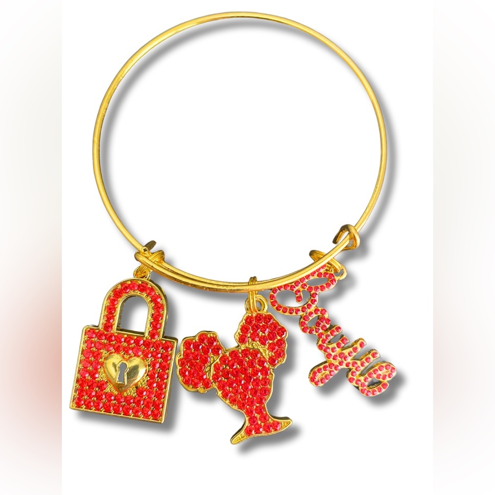 Custom “Boujie” Charm Bangle Bracelet